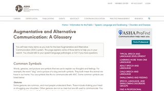 
                            6. Augmentative and Alternative Communication: A Glossary - ASHA