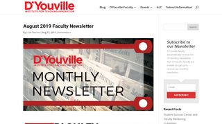 
                            5. August 2019 Faculty Newsletter | ITI | Institute for Teaching ... - D'Youville