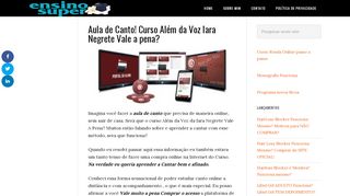 
                            4. Aula de Canto! Curso Além da Voz Iara Negrete Vale …