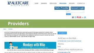 
                            4. AultCare offers resources to health care Providers.