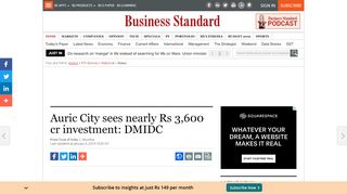 
                            4. Auric City sees nearly Rs 3,600 cr investment: DMIDC | Business ...