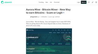 
                            4. Aurora Mine - Bitcoin Miner - New Way to earn Bitcoins - Scam ...