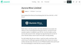 
                            3. Aurora Mine Limited — Steemit