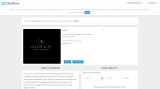 
                            7. Aurum - Book restaurants online with ResDiary