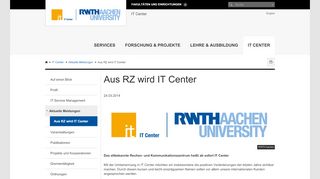 
                            3. Aus RZ wird IT Center - RWTH AACHEN UNIVERSITY …
