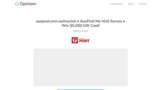 
                            7. auspost.com.au/myvisit • AusPost My Visit Survey • Win ...