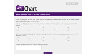 
                            5. Austin Regional Clinic — MyChart Patient Survey