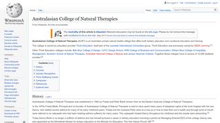 
                            5. Australasian College of Natural Therapies - Wikipedia