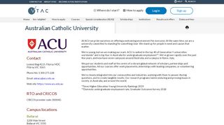 
                            6. Australian Catholic University - VTAC