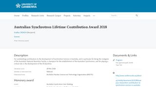 
                            6. Australian Synchrotron Lifetime Contribution Award 2018 ...