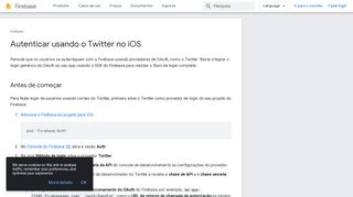 
                            8. Autenticar usando o login do Twitter no iOS | Firebase