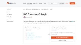 
                            1. Auth0 iOS Objective-C SDK Quickstarts: Login
