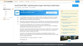 
                            6. Auth0 Swift SDK .authentication().login returning invalid token ...