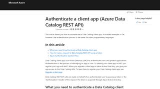 
                            3. Authenticate a client app - Azure Data Catalog REST API ...