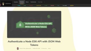 
                            3. Authenticate a Node ES6 API with JSON Web Tokens - Scotch.io