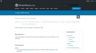 
                            2. authenticate | Hook | WordPress Developer Resources