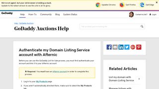 
                            9. Authenticate my Domain Listing Service account with Afternic ...