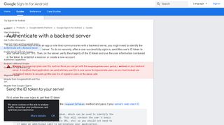 
                            1. Authenticate with a backend server | Google Sign-In for ...