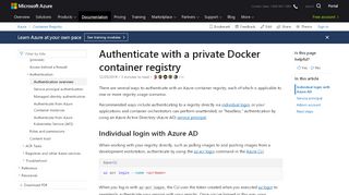 
                            1. Authenticate with an Azure container registry | Microsoft Docs