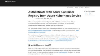 
                            7. Authenticate with Azure Container Registry from …