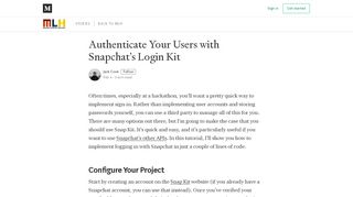 
                            4. Authenticate Your Users with Snapchat's Login Kit - Major League ...