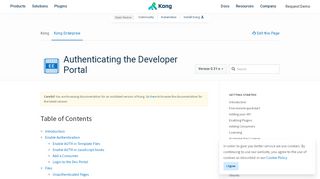 
                            9. Authenticating the Developer Portal - v0.31-x | Kong - Open ...