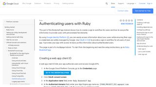 
                            6. Authenticating users with Ruby | Ruby | Google Cloud