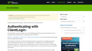 
                            2. Authenticating with ClientLogin - Zend Framework