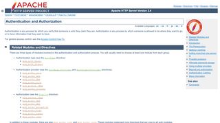 
                            1. Authentication and Authorization - Apache HTTP Server Version 2.4