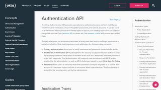 
                            8. Authentication API - Okta Developer