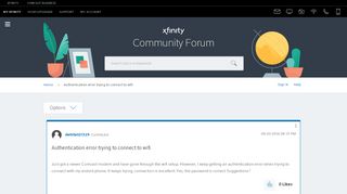 
                            5. Authentication error trying to connect to wifi - Xfinity ...