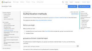 
                            9. Authentication methods | Container Registry | Google Cloud