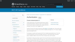 
                            1. Authentication | REST API Handbook | WordPress …