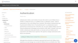 
                            9. Authentication - Tableau