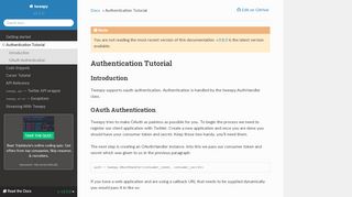 
                            5. Authentication Tutorial — tweepy 3.5.0 …