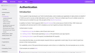 
                            4. Authentication | Twitch Developers