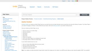 
                            3. Author Central | Amazon Kindle Direct Publishing