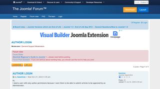 
                            1. AUTHOR LOGIN - Joomla! Forum - community, help and support