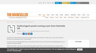 
                            4. Author/agent portal coming soon from Hachette UK | The Bookseller