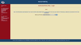 
                            1. Authorized Entry Only - Login - rccg portal
