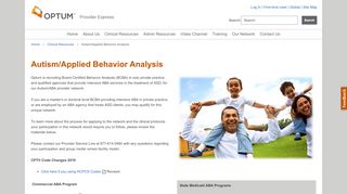 
                            7. Autism/Applied Behavior Analysis - ProviderExpress.com