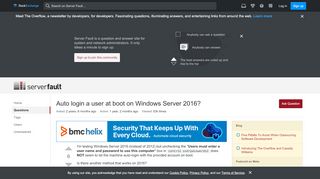 
                            8. Auto login a user at boot on Windows Server 2016? - Server ...