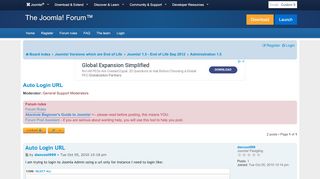 
                            7. Auto Login URL - Joomla! Forum - community, help …