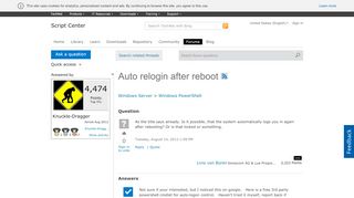 
                            2. Auto relogin after reboot - Microsoft