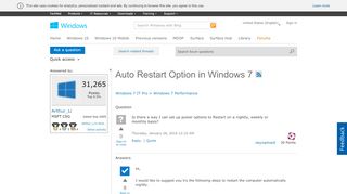 
                            9. Auto Restart Option in Windows 7