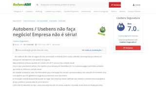 
                            4. Autobens / Usebens não faça negócio! Empresa não é séria ...