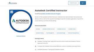 
                            7. Autodesk Certified Instructor - Acclaim