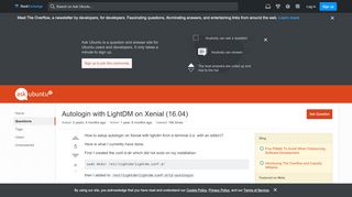 
                            11. Autologin with LightDM on Xenial (16.04) - Ask Ubuntu