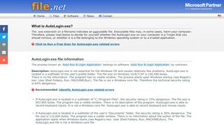 
                            3. AutoLogin.exe Windows process - What is it? - File.net