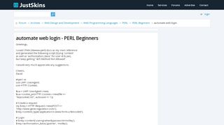 
                            4. automate web login - PERL Beginners - JustSkins